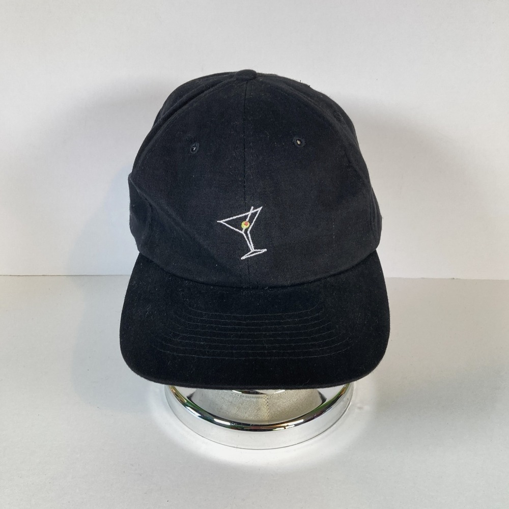 Martini & Rossi Black Baseball Cap, Adjustable Size, Embroidery Martini & Logo